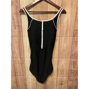 Livi Lane Bryant size 18 black one piece swimsuit zipper pool beach plus